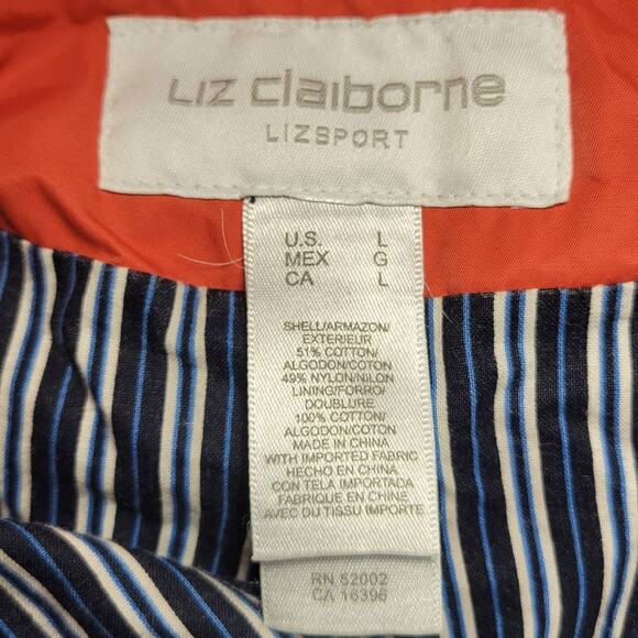 Liz Claiborne LizSport Red Orange Raincoat Spring Jacket, L - Picture 8 of 10